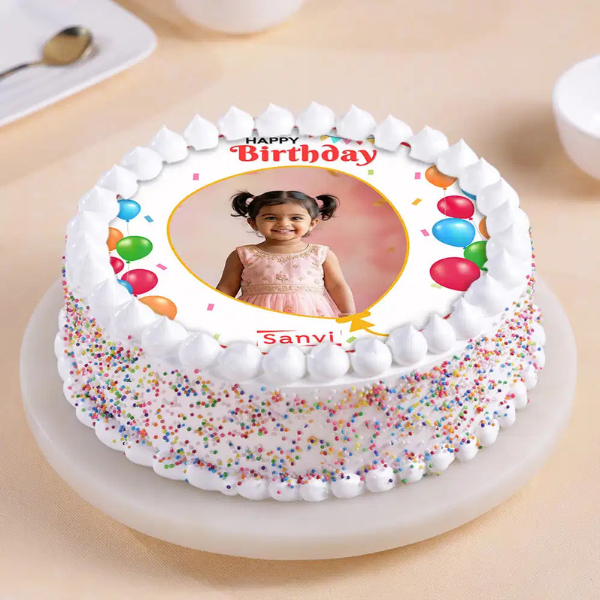 Birthday Girl Personalized Photo Cake