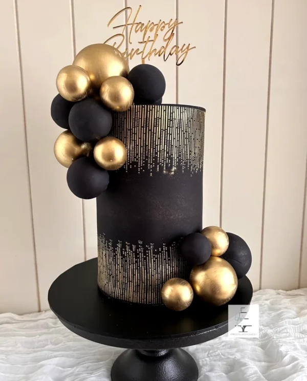 Golden Faux Ball Chocolate Cake