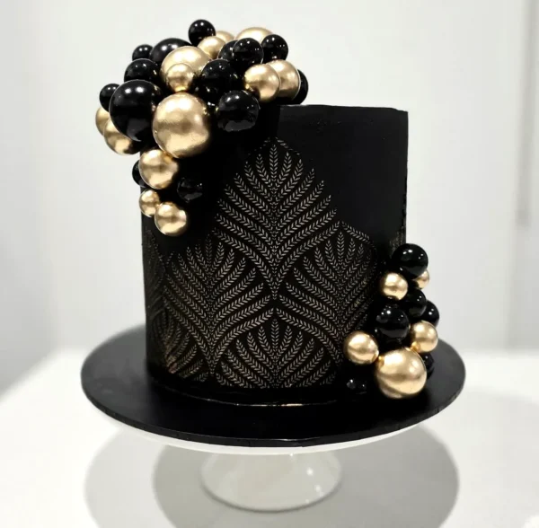 Golden Faux Ball Chocolate Cake