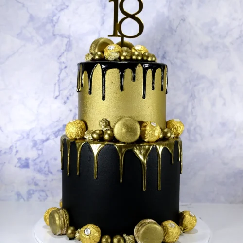 Golden Faux Ball Chocolate Cake