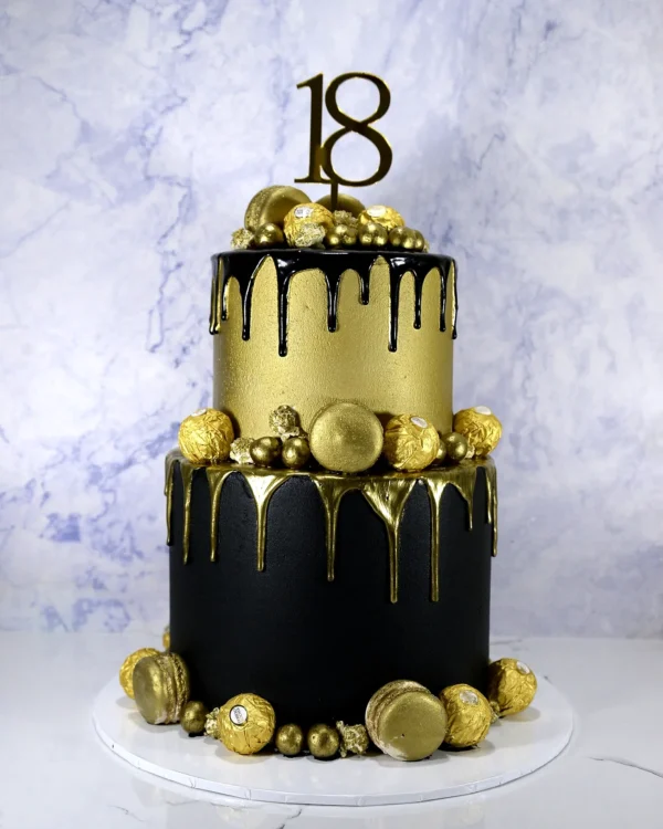 Golden Faux Ball Chocolate Cake